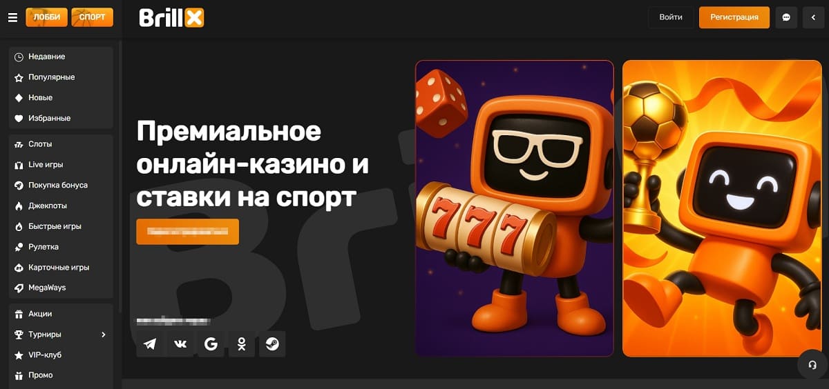 Раздел вывода средств Brillx